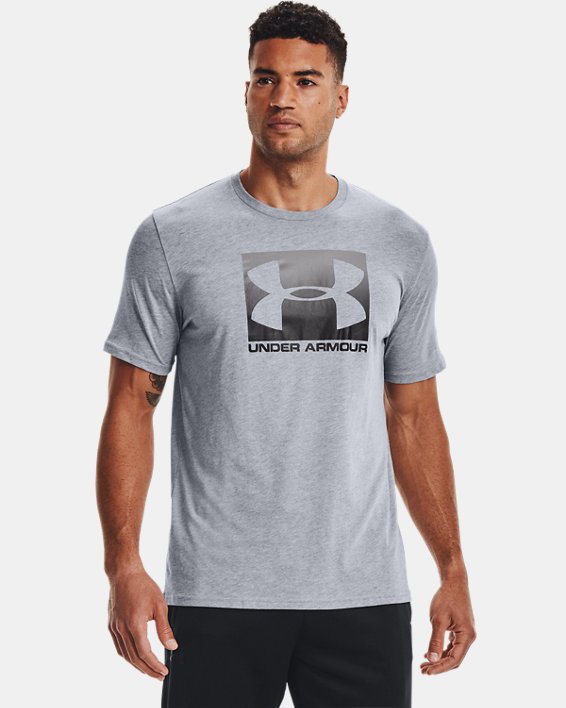 Herren UA Boxed Sportstyle Kurzarm-T-Shirt, Gray, pdpMainDesktop image number 0